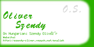 oliver szendy business card